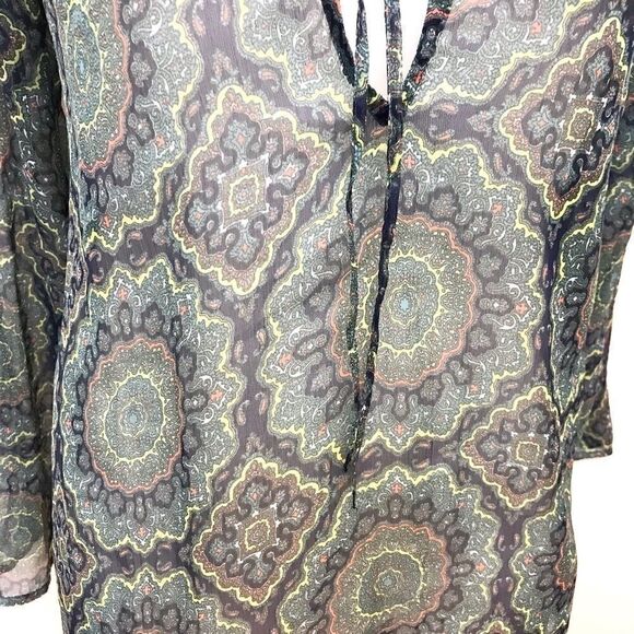 o'neill Sheer Chiffon Boho Top 💚 - Picture 2 of 3